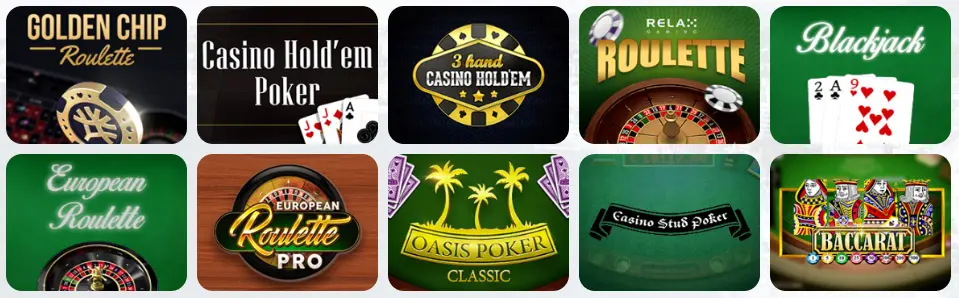 Giochi da tavolo al CASHALOT CASINO